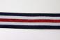 Preview: elastische Glam Stripes - blau/weiß/rot Lurex - 2,5 cm